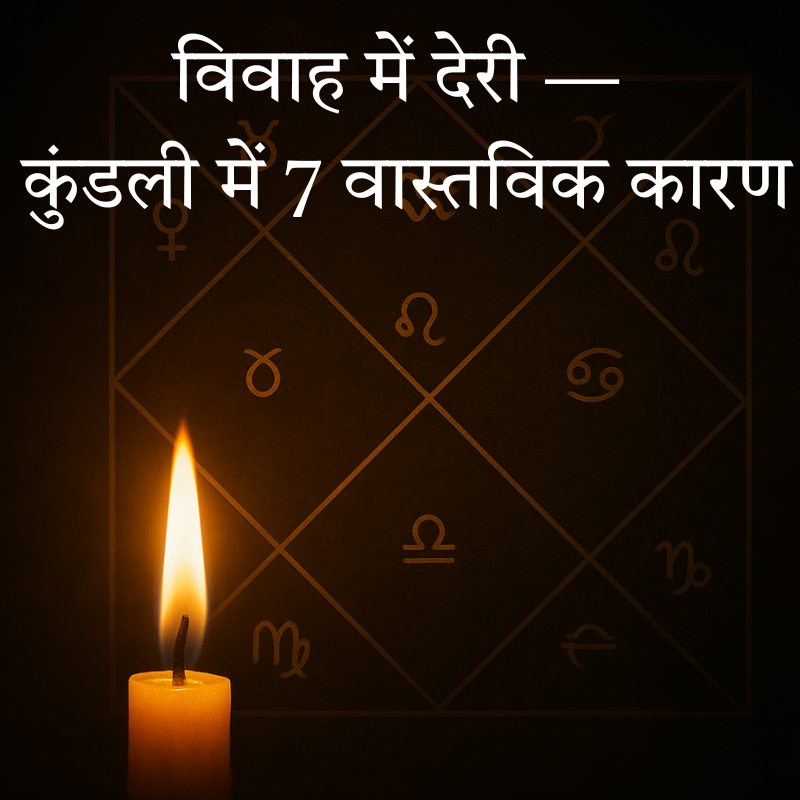 कुंडली में शादी रुकने या देर होने के संकेत।