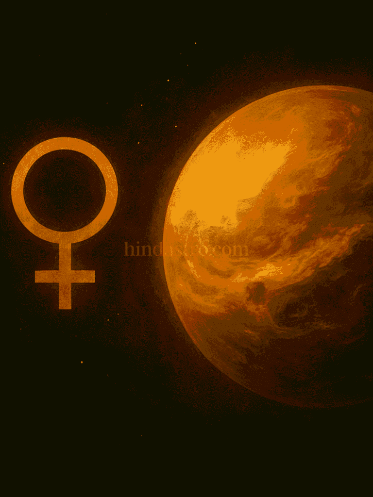Symbolic illustration of Venus as the planet of love, beauty and attraction."