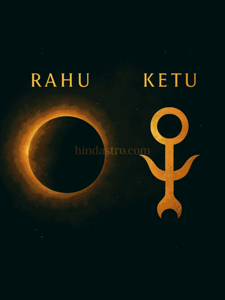 "Astrological symbols of Rahu and Ketu showing unconventional relationship tendencies."