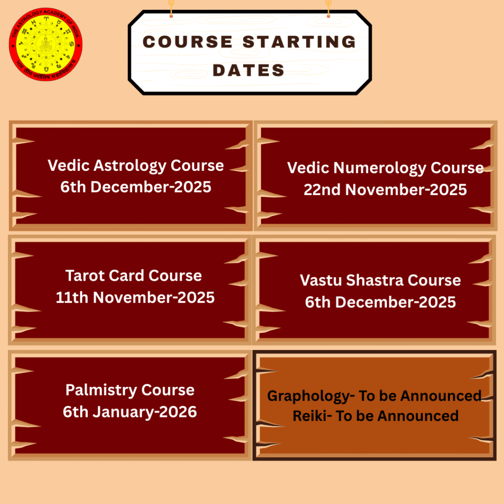 Vedic Astrology, numerology, tarot, vastu shastra, and Palmistry Courses