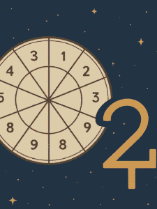 सप्तम भाव और उसके स्वामी को हाइलाइट करती ज्योतिषीय डिजाइन।