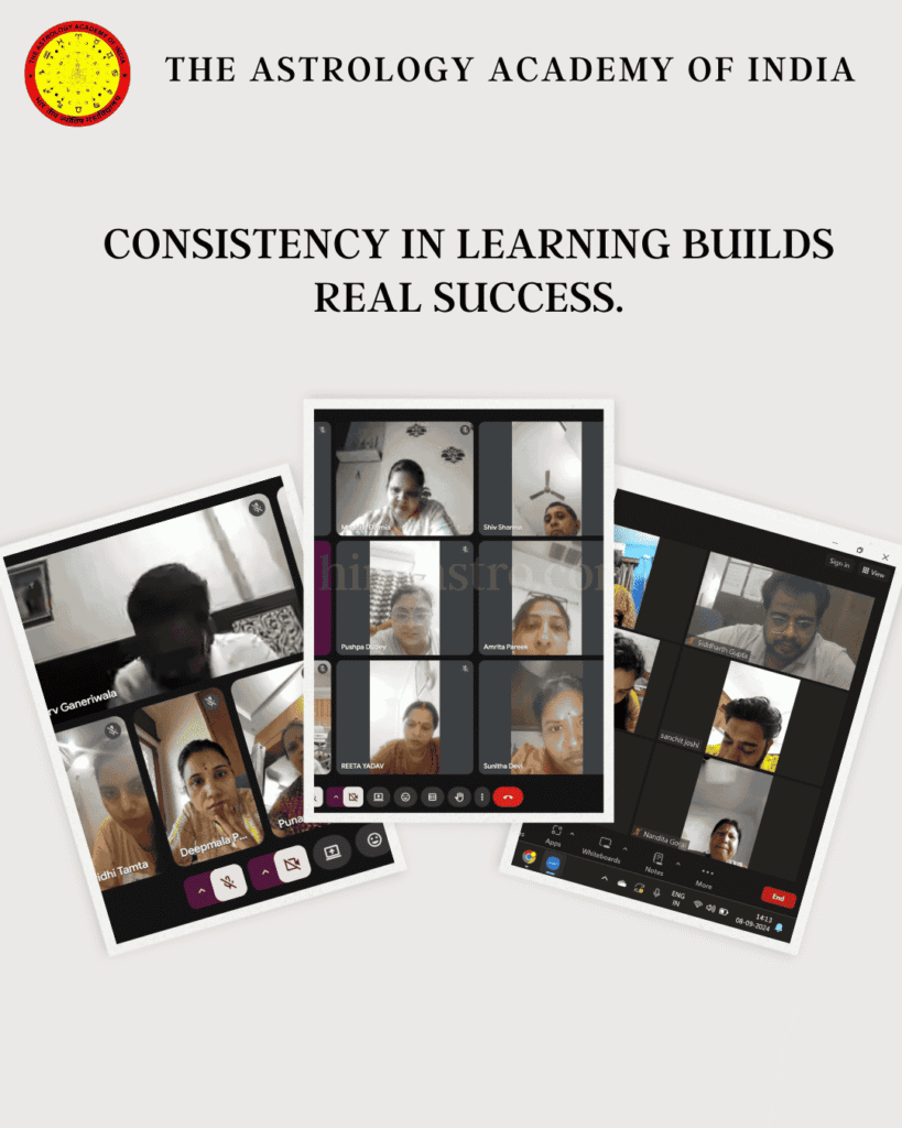 टैरो विशेषज्ञ विद्यार्थियों को टैरो कार्डों के अर्थ और intuitive reading की प्रक्रिया सिखाते हुए।