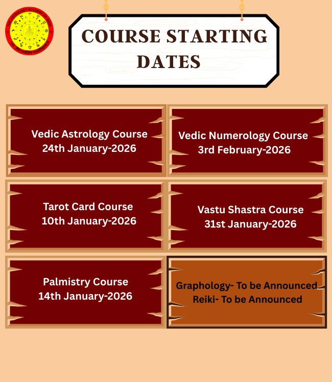 Vedic Astrology, numerology, tarot, vastu shastra, and Palmistry Courses