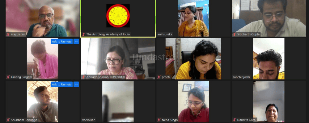 Online astrology students learning birth chart analysis