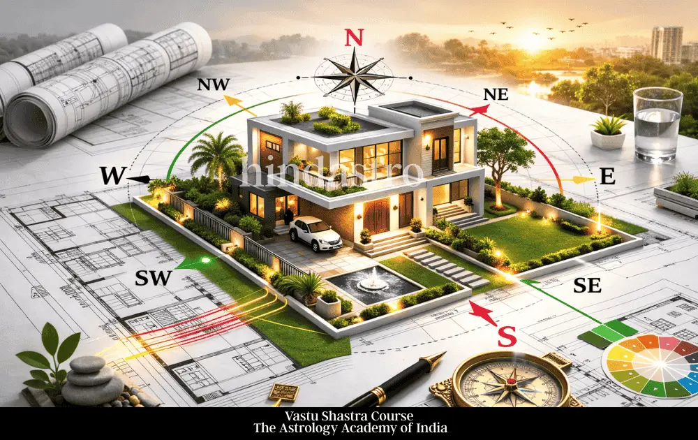 Vastu Shastra house layout and directional planning concept