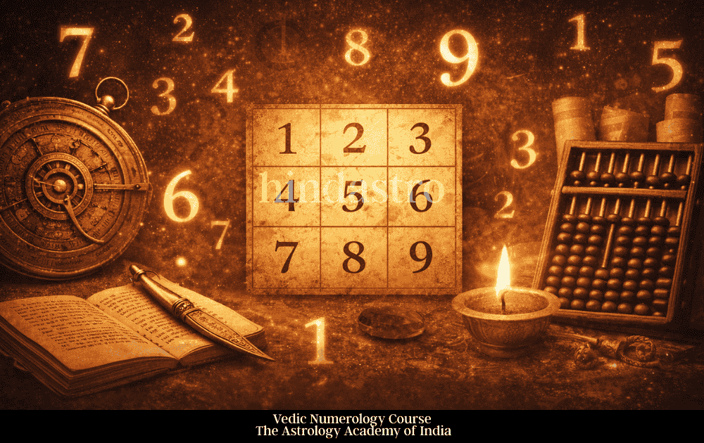 Vedic Numerology number chart and calculation concept
