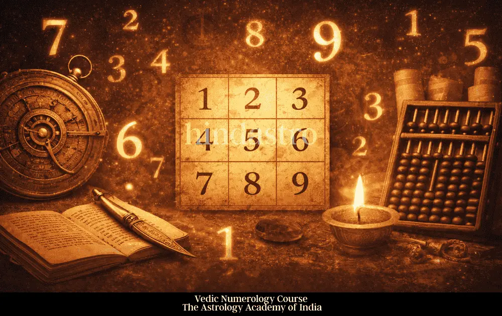 Vedic Numerology number chart and calculation concept