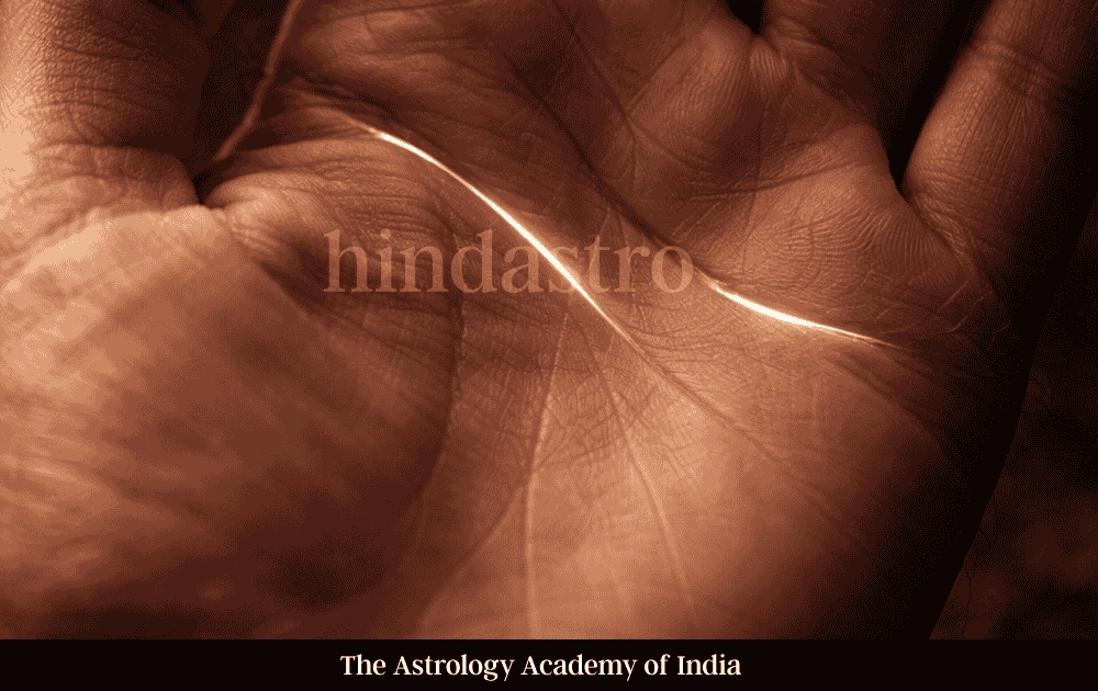 Palm lines showing relationship and breakup signs