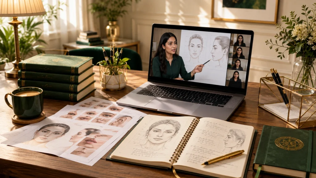 Online Face Reading Course explaining facial analysis and personality interpretation