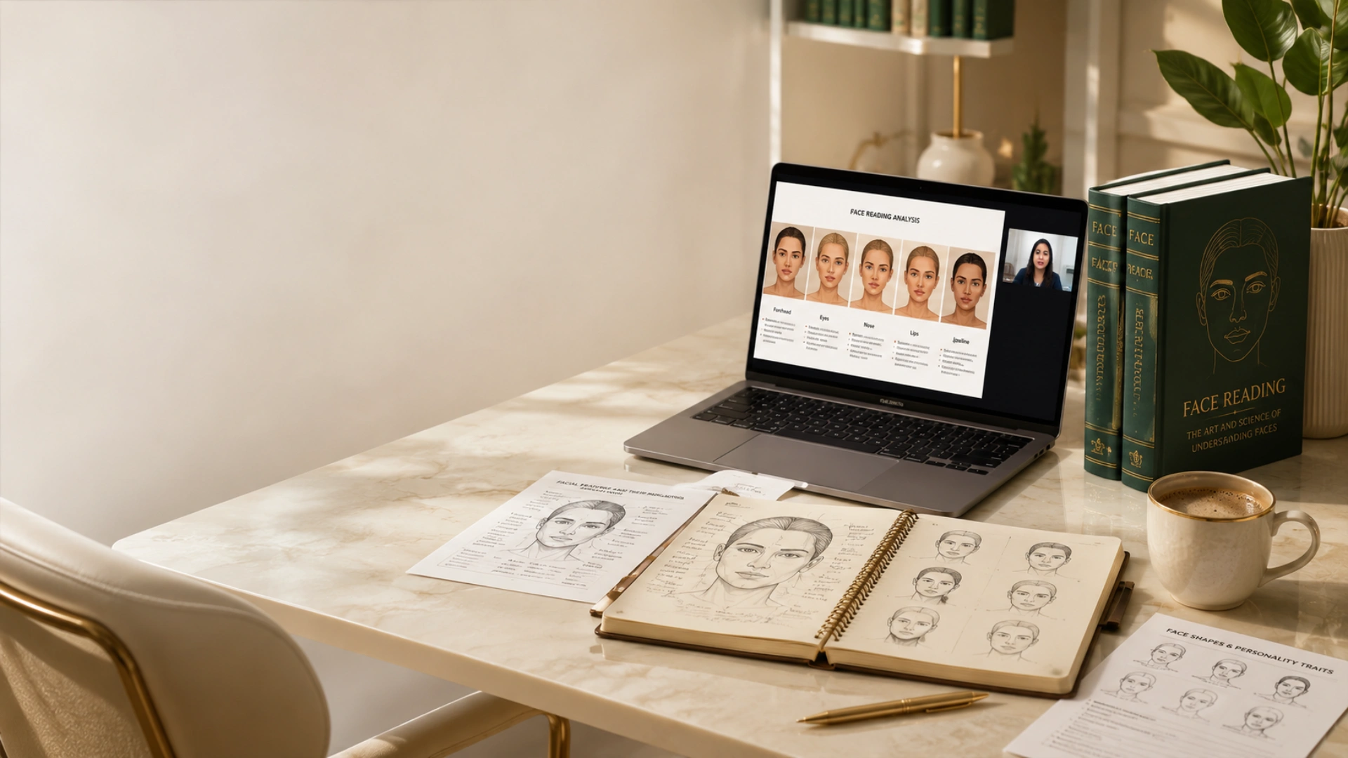 Face Reading study materials and live online class for practical facial analysis