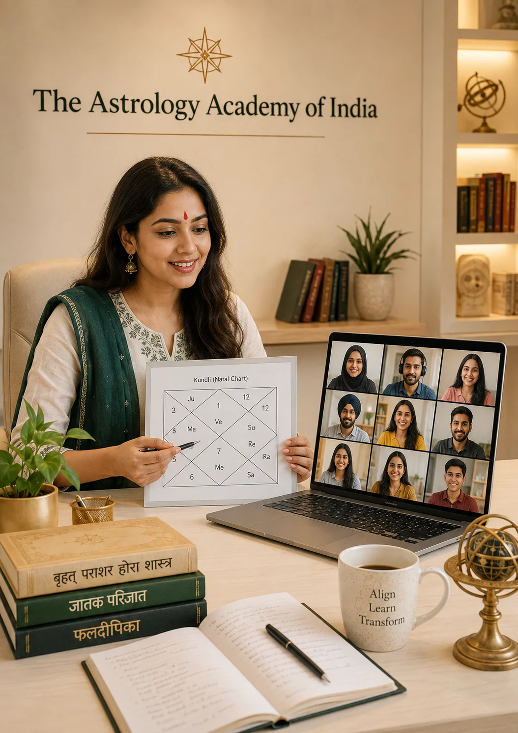 The Astrology Academy of India classroom with students learning astrology
