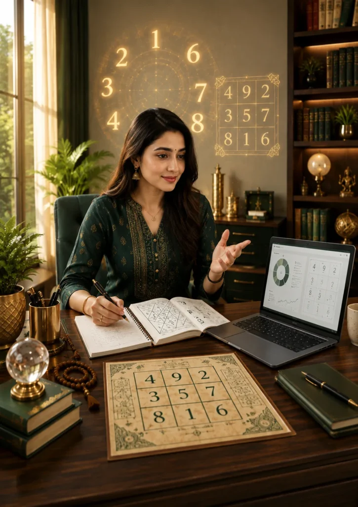 Expert teaching Vedic Numerology to online students at The Astrology Academy of India
