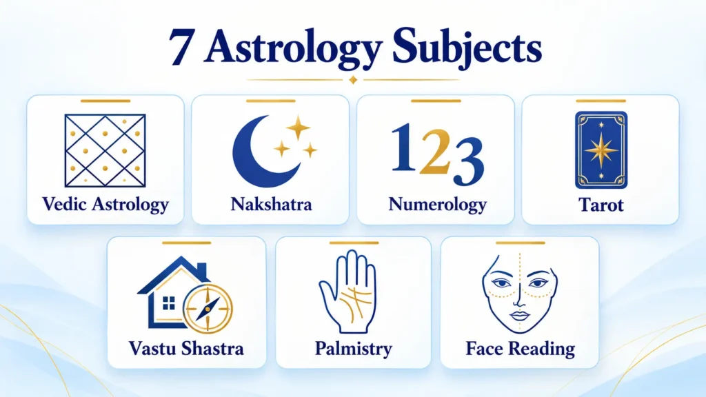 7 astrology subjects taught in online astrology courses in India